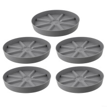 5PCS Plastic Plant Pot Trays Set with  Drainage and Breathable Root Support, Grey