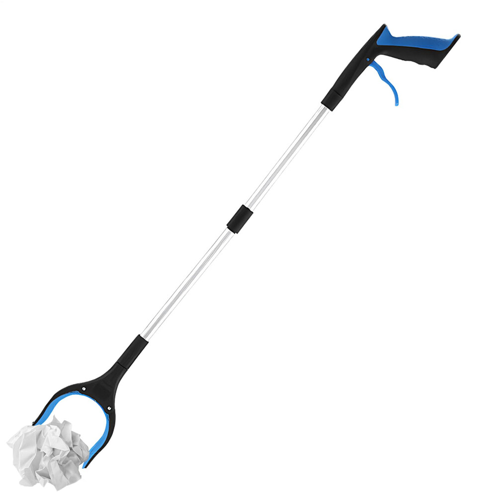 Blue Grabber Pickup Tool 33Inch Foldable Sticck Trash Claws For Seniors Performance Reacher Tool