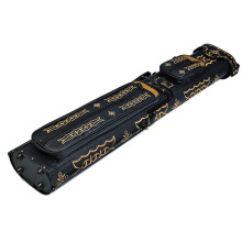 2B4S Hard Billiard Cue Case 33" x 6.5" x 3.5" PU Leather for 2 Butts 4 Shafts with 3 Accessory Pockets and Stand Design in Black