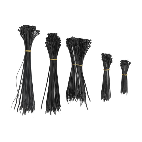 550 Stück Nylon Kabelbinder Sortimentsset, Schwarz, Verschiedene Größen 1
