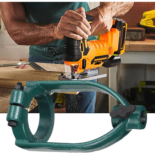 Square Hole Drill Attachment Bracket For Bench Drill And Hand Drill Jig, NonSlip Fixing Bracket Green 1