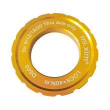 Mountain Bike Center Lock Cover For Disc Brake Systems, Aluminum Alloy, Gold Finish, Secure Fit