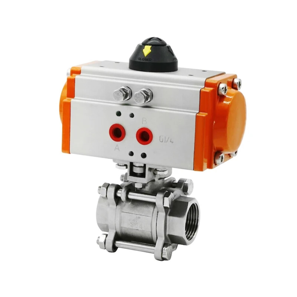 3/8 Inch Pneumatic Ball Valve Single Acting Stainless Steel 304 Dn10 Platform Design 9187378416877