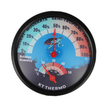 Reptile Tank Dial Hygrothermograph Thermograph Hygrograph Reptile Supplies for Lizard Crabs, Blue