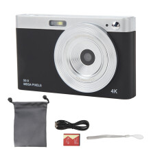 Vloggkamera for innholdsskapere, 16X digital zoom, anti-riss med skjønnhetsmodus og timelapse, kompakt digitalkamera for 4K Ultra HD-videoopptak