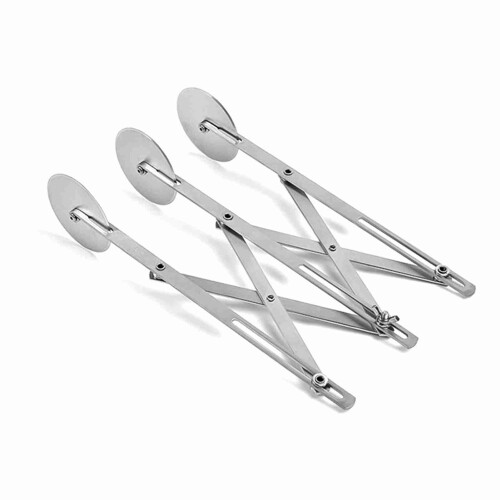 Pizzamesser mit 3 Rädern, Edelstahl, Radmesser, 1