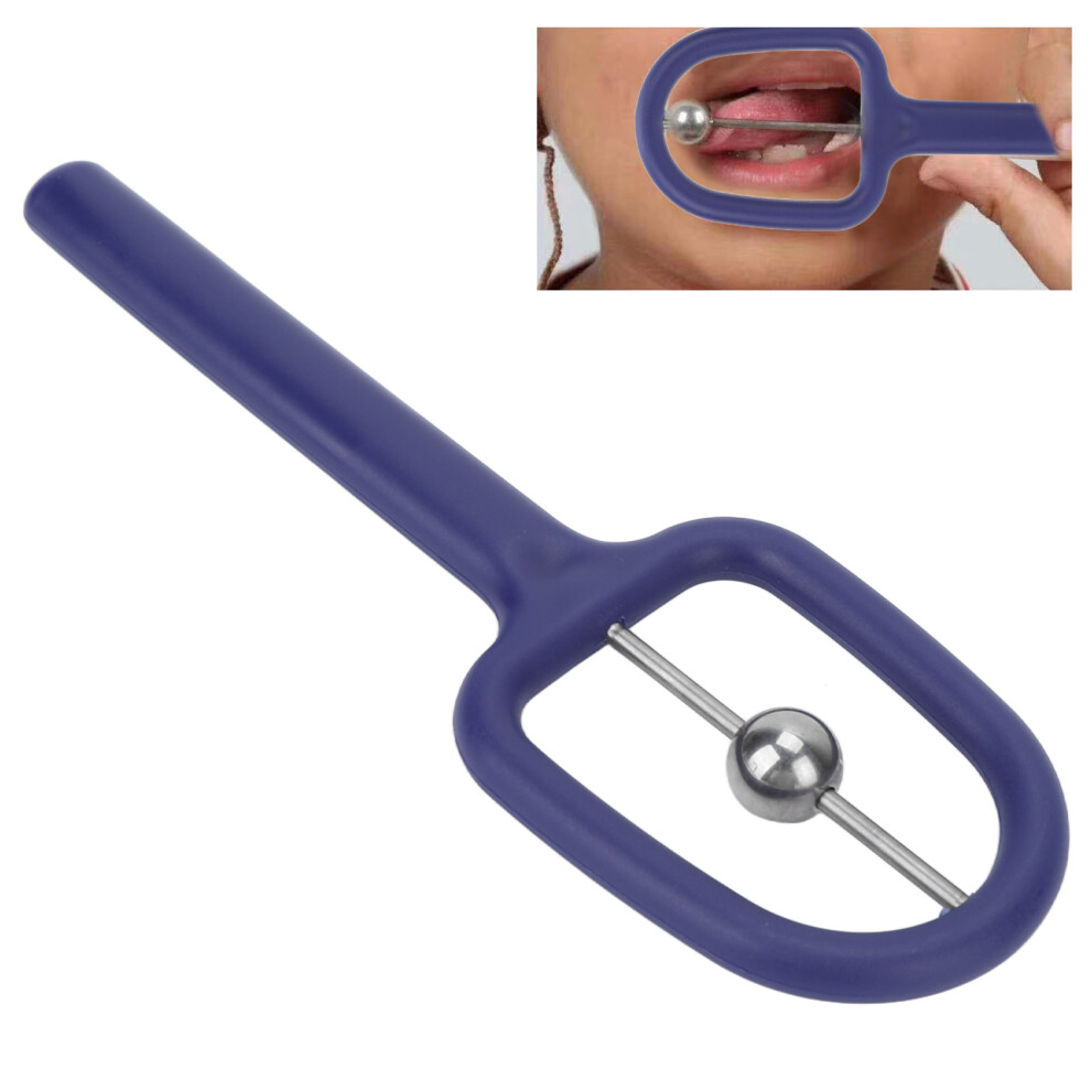 Blue U-Shaped Tongue Tip Exerciser 15.2X5cm Oral Muscle Flexibility Tool
