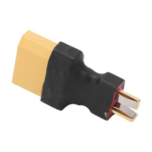 XT90 to T Adapter for RC Models, Durable Rubber Plastic Copper, 44x22x11mm