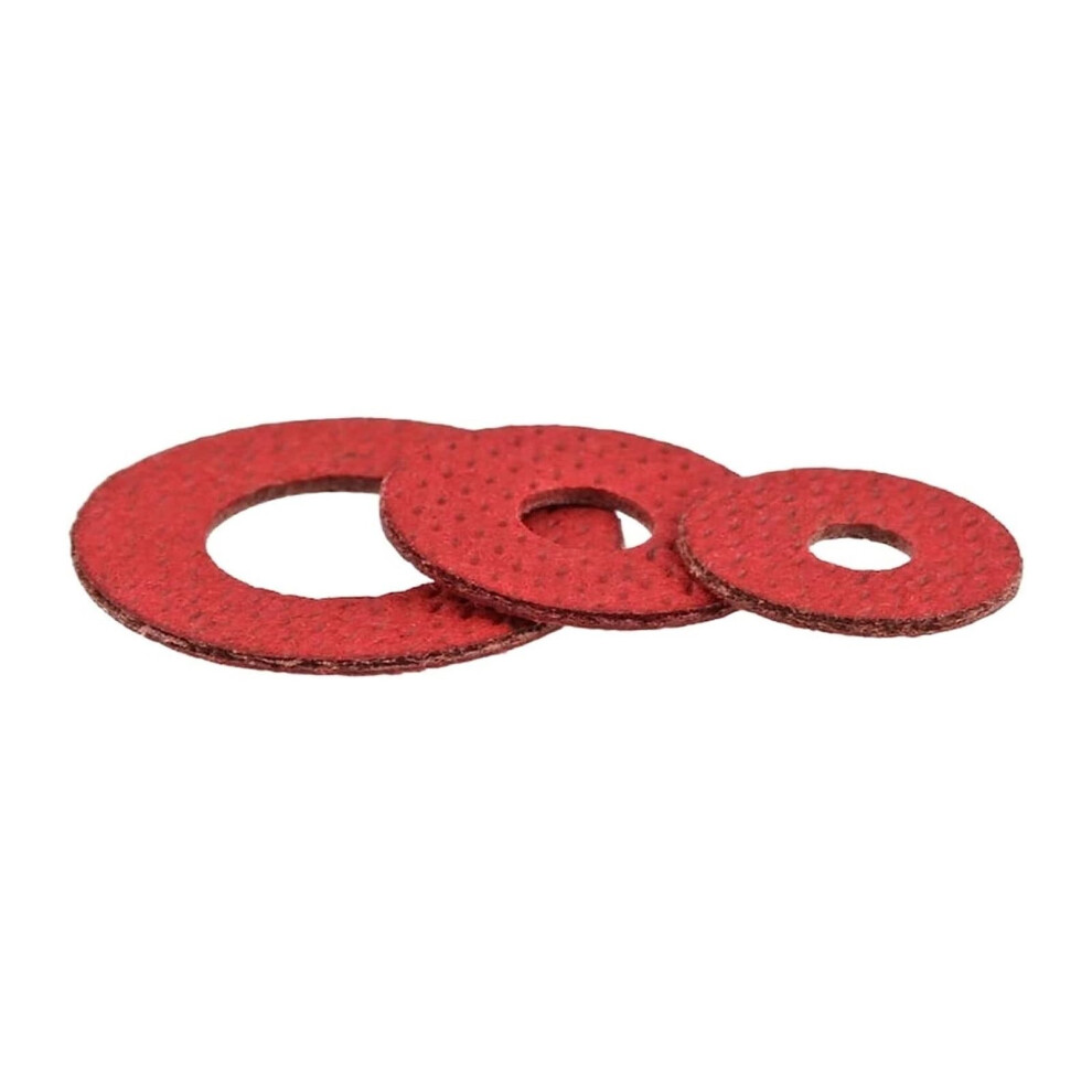 M8x16x0.5 Red Steel Flat Sealing Washers, Paper Fiber Insulating Gaskets For Plumbing 100Pcs 9199774072892