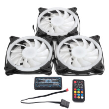 Koelventilator van 120 mm met ergonomisch ontwerp en verticale muisgeïnspireerde structuur, stille RGB-ventilator met krachtige luchtstroom voor