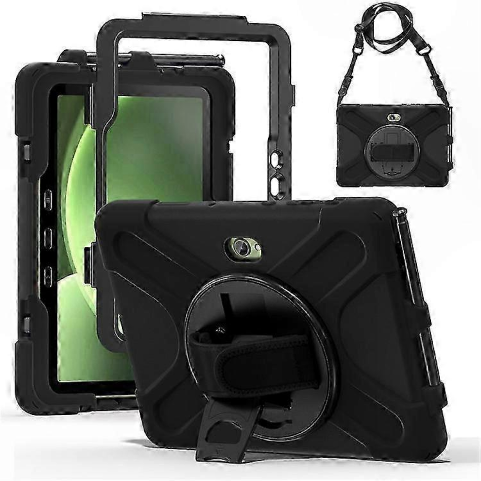 Galaxy Tab Active5 Pro Case With Kickstand & Shoulder Strap, Compatible With X350 X356b T540 T545 T547 Active4 Pro T630 T636, Black 7057162730941