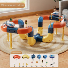 69pcsEducational DIY Magic Trains Track Building Blocks for Kids - Boosts STEM Skills, IQ & Creativity, Perfect Birthday Present