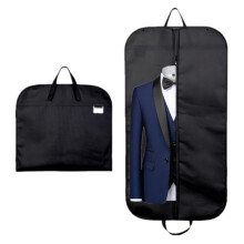 47' Clothes Carrier Zipped Foldover Garment Cover, Travel Bag For Suits, Dresses, Coats, 120cm x 60cm, Black