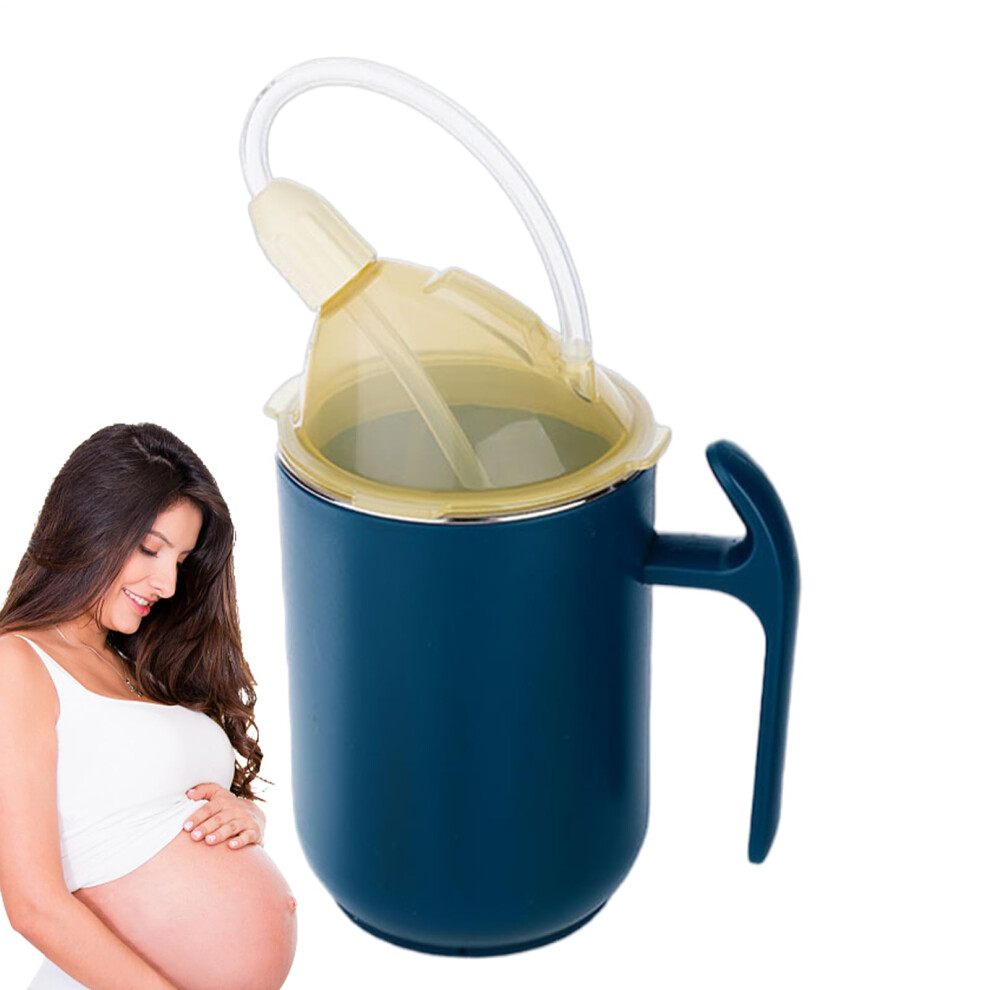 Blue Elderly Sippy Cup Spillproof Drinking Mug | Ergonomic Cup For Seniors With Disabilities | Safe Patient Supplies