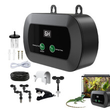 Reptile Humidifier with Timer, Automatic Mister for Terrarium, 360 Adjustable Misting Nozzles, 11.5x7.5x7cm