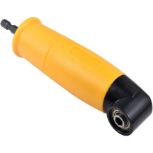 Right Angle Drill Attachment 90 Degree Power Screwdriver Adapter with 1/4 Inch Hex Bit Socket, Yellow