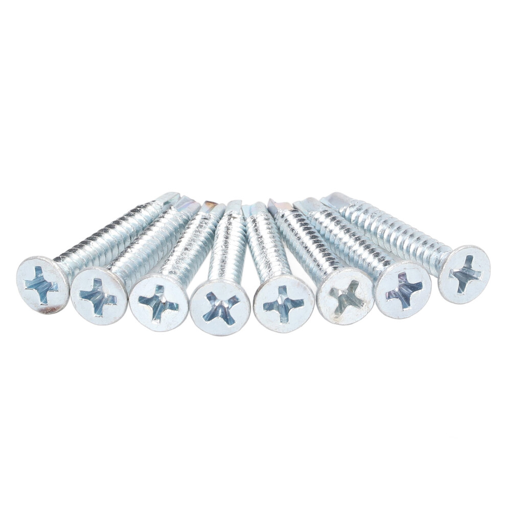 50Pcs Galvanized Carbon Steel Cross Head Self Drilling Screws 4.2X32mm 8141375602023