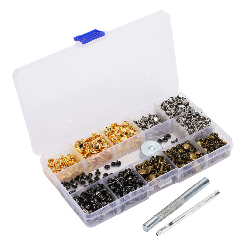 480 Sets 4 Farben Doppelkappen-Nieten 2