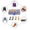 480 Sets 4 Farben Doppelkappen-Nieten 8