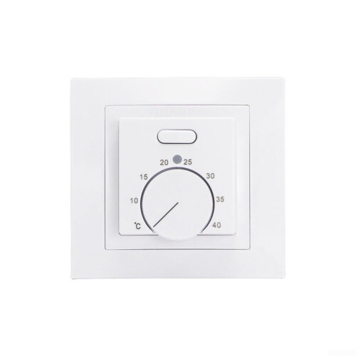 Floor Heating Manual Thermostat 230V 16A with External Sensor for Precise Room Temperature Control White