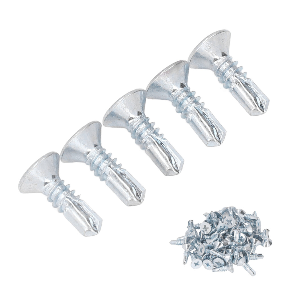 50 Cross Self Drilling Screws 4.8X16mm Carbon Steel Galvanized Rustproof Set 8111375603917
