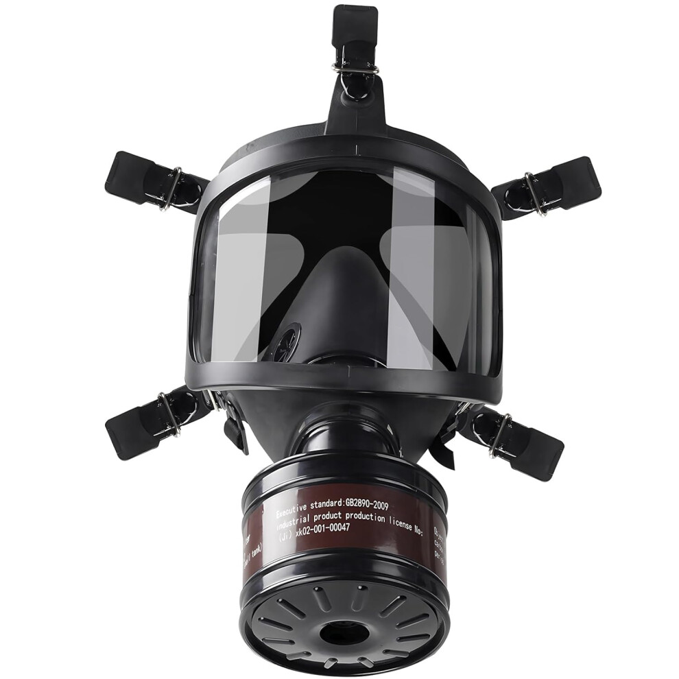 Full Face Respirator Mask 40Mm Activated Carbon Filter For Dust Gases Vapors And Chemicals Protection For Survival 9347817607703