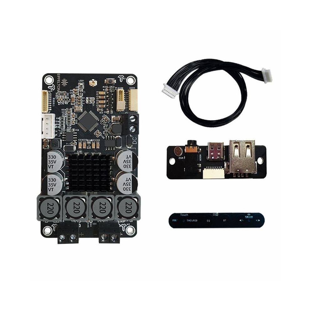 Dsp 5.0 Digital Hifi Stereo Power Amplifier Board 50Wx2 Tws Touch Moudle 10-Band Eq Black 6031160400717