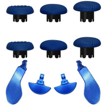 Kit de Joystick 10 en 1 para PS5  Dualsense, Reemplazo de Joysticks, Agarre y 4 Paletas, Color Azul.