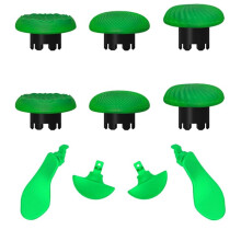 Kit de Joystick 10 en 1 para PS5  Dualsense, Reemplazo de Joysticks, Agarre y 4 Paletas, Color Verde.