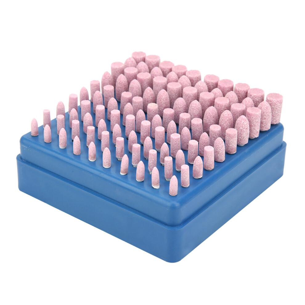 Pink Fused Alumina Polishing Set 100Pcs Grinding Heads 80 Grit 3Mm Shank 8291379772830