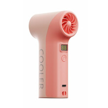 Handbediende Turboventilator met 5 Snelheden, Verstelbaar en Digitaal Display, Draagbare Elektrische Ventilator voor Buiten, Roze