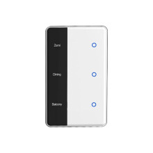 TUYA Zigbee DIY Naam Schakelaar 3 Gang Touchscreen Schakelaar US Type Werkt met Tuya Alexa Home Spraakbesturing