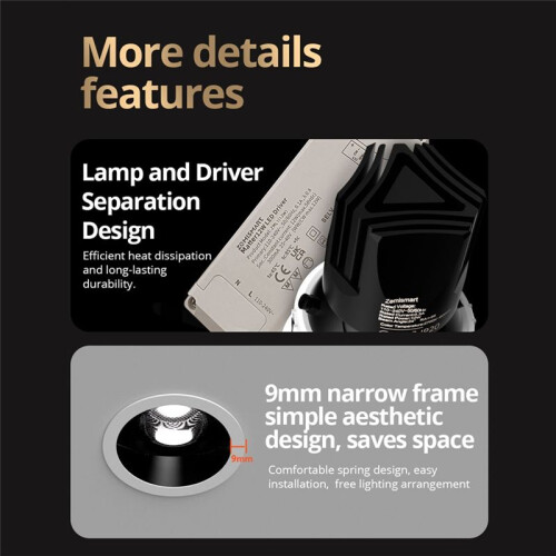 Matter WiFi LED Spotlight 12W Anti-Glare Dimmable Ceiling Light 36Angle Adjustable Support Voice Control 2