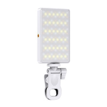 Bi-Färg LED Selfie Light med Clip 3000mAh Uppladdningsbart Batteri Idealiskt för Videokonferenser, Vloggar och Bärbar Datoranvändning