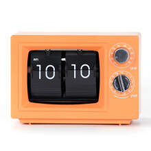 Flip Clock in TV-Form - Mechanische Retro-Tischuhr mit Klassischem Fernsehdesign für Wohnzimmerdekoration, Vintage-Geschenke A