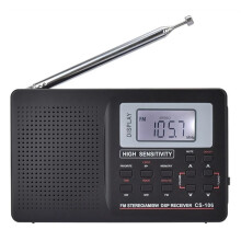 Radio FM/AM/SW/LW/TV, Récepteur Pleine Bande, Réveil de Poche Portable, Radio Stéréo avec Écouteurs 3,5 mm