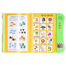 Electronic Spanish Animal Fruit Numbers Learning Sound Book for Kids Green