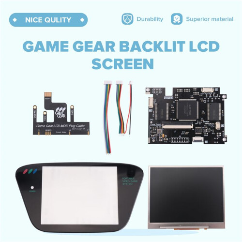 IPS V4.2 Pre-Laminated Screen MOD Kits for  Game Gear Highlight Brightness Backlit LCD Screen for  GG Console 1