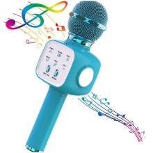 Microfono per Karaoke  Wireless Professionale, Macchina per Cantare, Riduzione del Rumore, per Casa, KTV, Feste, Regalo per Bambini, Blu