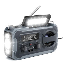 Noodweerradio, 8000 MAh Zonne- en Handbediende Radio met AM/FM/NOAA, SOS-Alarm, Telefoonoplader, voor Buiten en Thuis