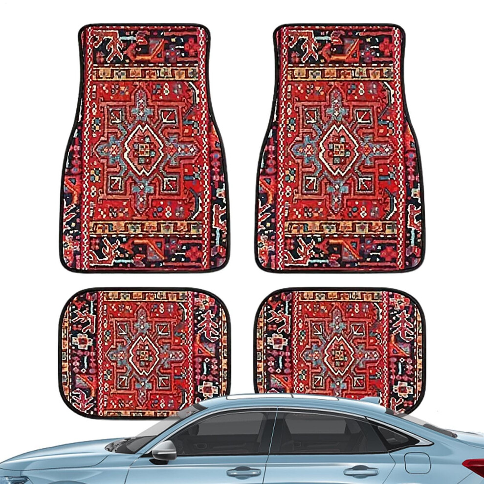 Bohemian Car Floor Mats Full Set Nonslip Heavy Duty Retro Boho Design For Suv Truck 9199774074957