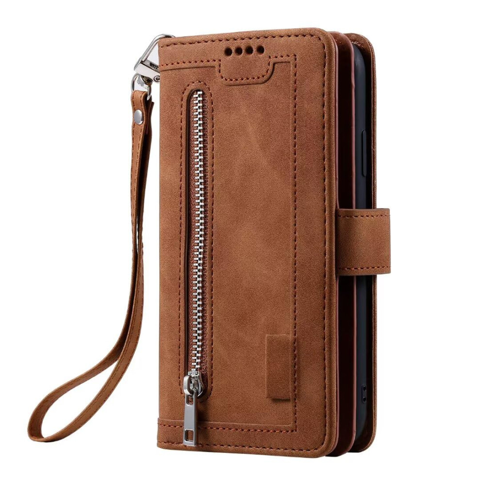 Wallet Case For Iphone 16 Plus Pu Leather With Card Slots Zipper Pocket Magnetic Closure Kickstand 9199774075121