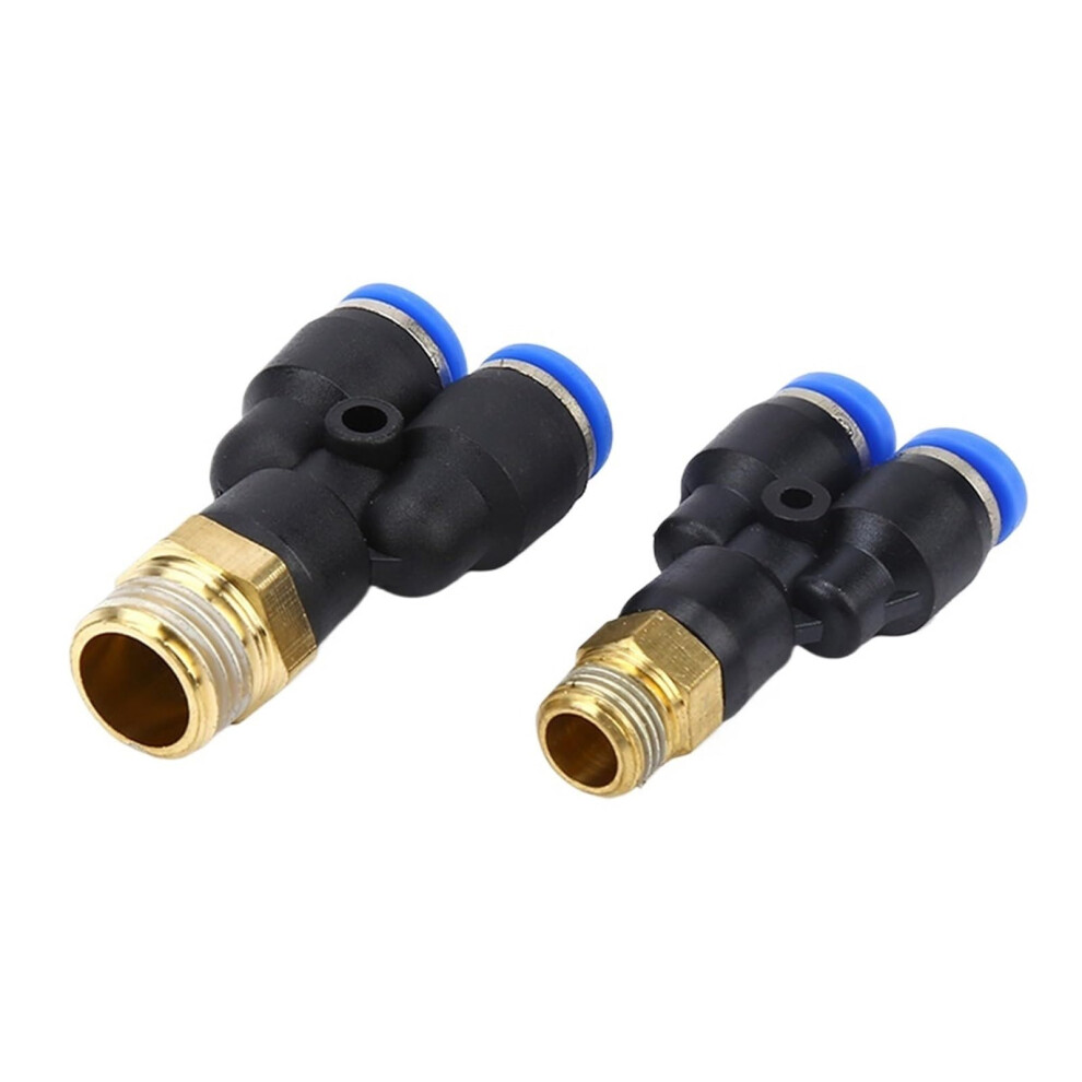 Pneumatic 3Way Pushin Quickrelease Air Tool Connector Fitting, Yshape, M5 Male, 416Mm Tube, 20Pcs 9382693375476