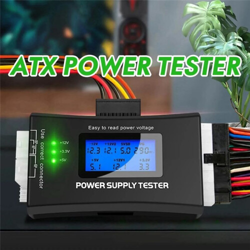 ATX Power Detection Tool Computer Host Power Tester Portable Metal Shell LCD Display Case Power Tester 2