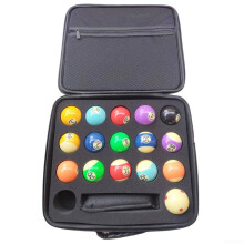 EVA Pool Ball Case Billiard Ball Storage Box for 17 Balls with Padded Travel Carry Bag and Shoulder Strap