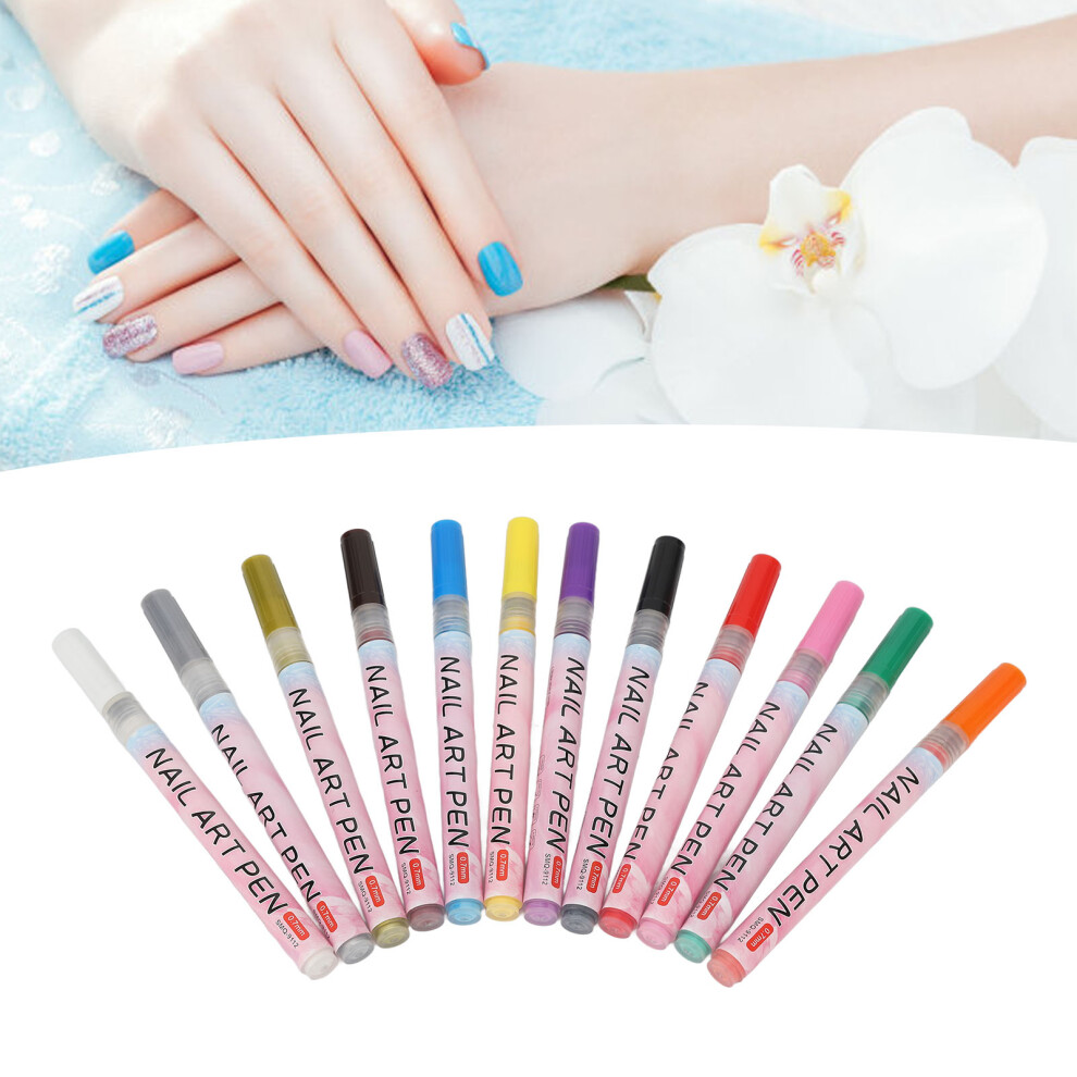 12 Farben Nail Art Stifte Set, schnelltrocknend,