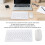 Ultra Thin Silent USB Keyboard Mouse Combo, 1600 DPI, White 10