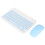 Sky Blue Wireless Keyboard with FN Keys & DPI Mouse USB Rechargeable 13