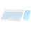 Sky Blue Wireless Keyboard with FN Keys & DPI Mouse USB Rechargeable 7