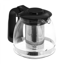 Théière noire 700 ml avec infuseur, poignée ergonomique anti-résidus, idéale pour le bureau, 15,5 x 12 x 11,5 cm, 1 pièce